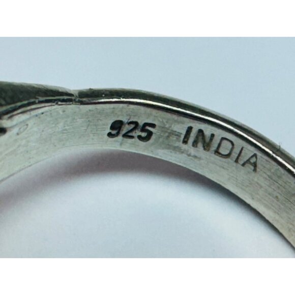 Vintage Estate Sterling Silver 925 Moonstone Ring Size 8.5 NB India 8.5g - Picture 9 of 11